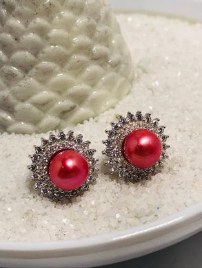 Coral Sparkling Earrings