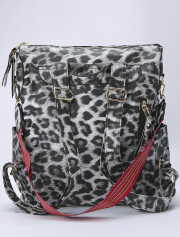 Leopard Print Backback/Purse