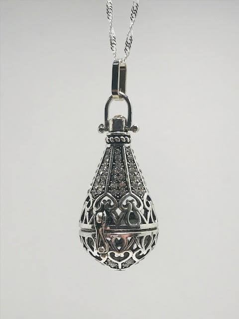 Teardrop Bottle Edison Cage Necklace