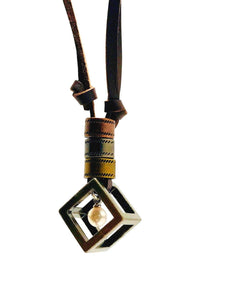 Cubed Leather Necklace